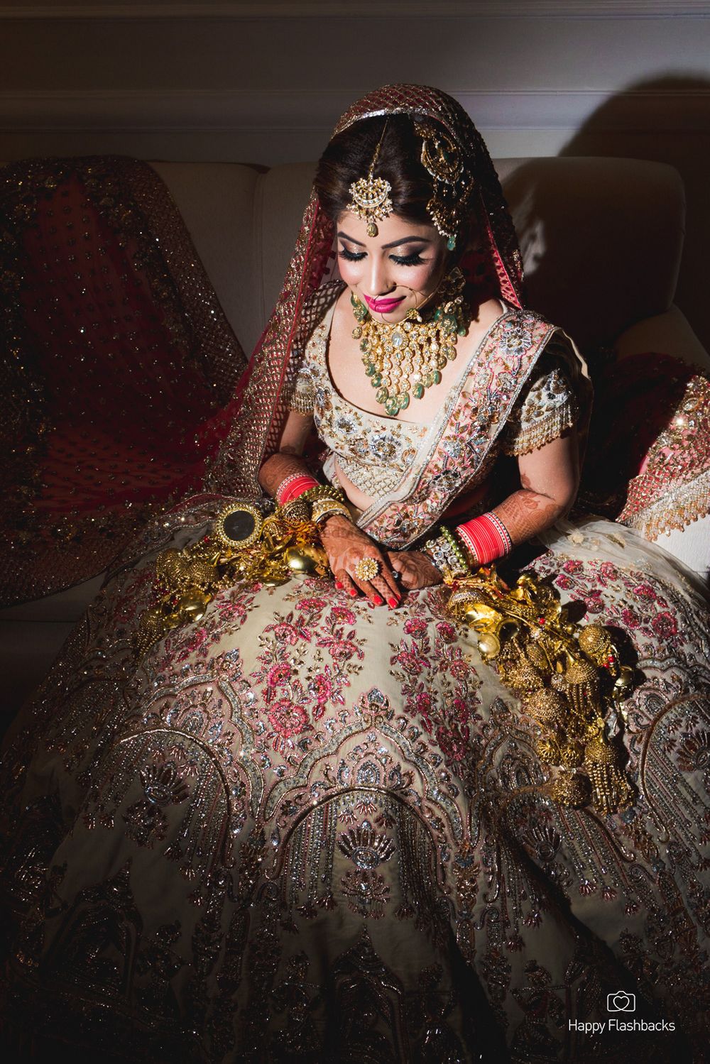 Photo of Offbeat bridal lehenga wth floral embroidery