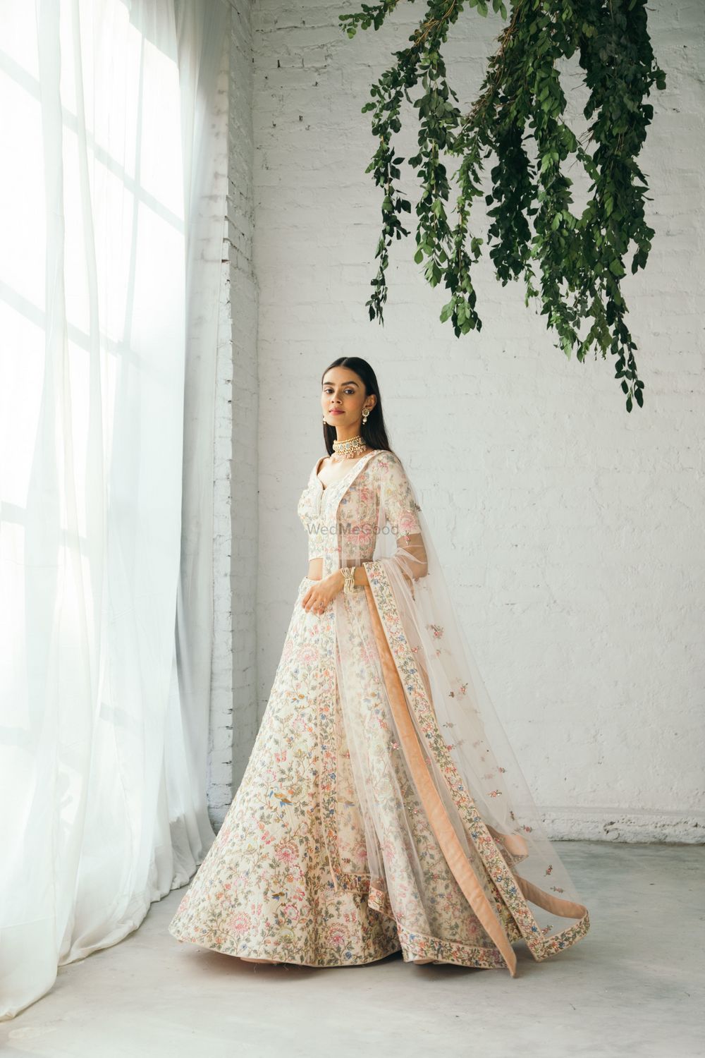 Photo of Gorgeous floral lehenga in pastel hues