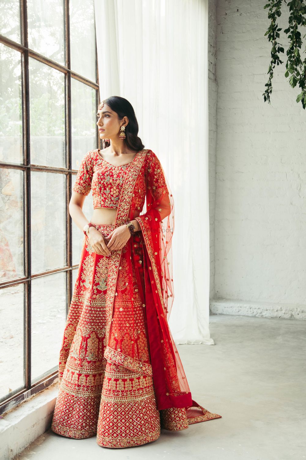 Photo of Nice bridal lehenga in traditional red