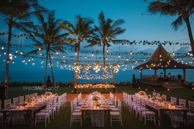 Photo of A stunning beach reception decor.