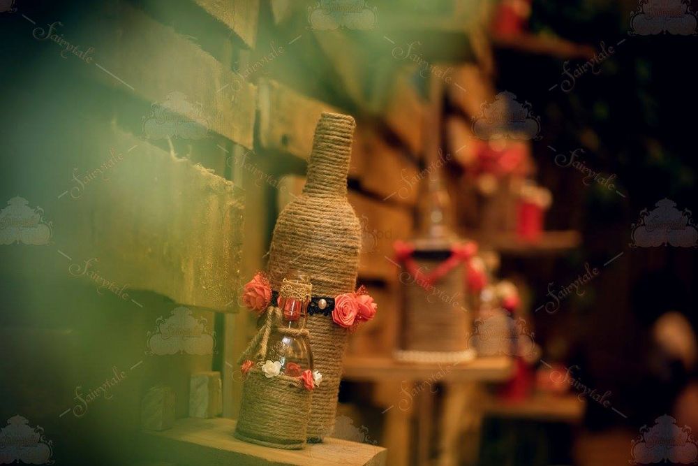 Photo of Decorated bottles in decor