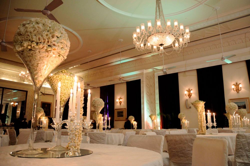 Photo of white reception decor