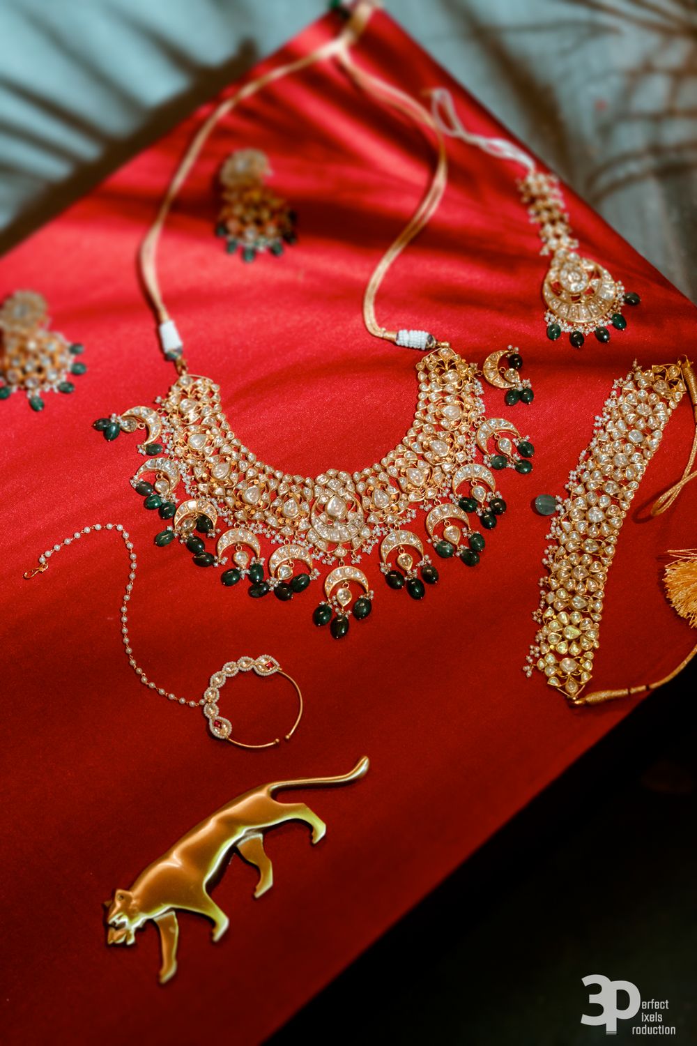 Photo of Bridal lehenga box and jewellery shot