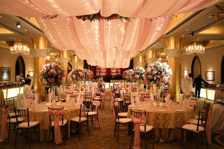 Photo of Pastel Pink Themed Decor with Fairy Lights and Canopy