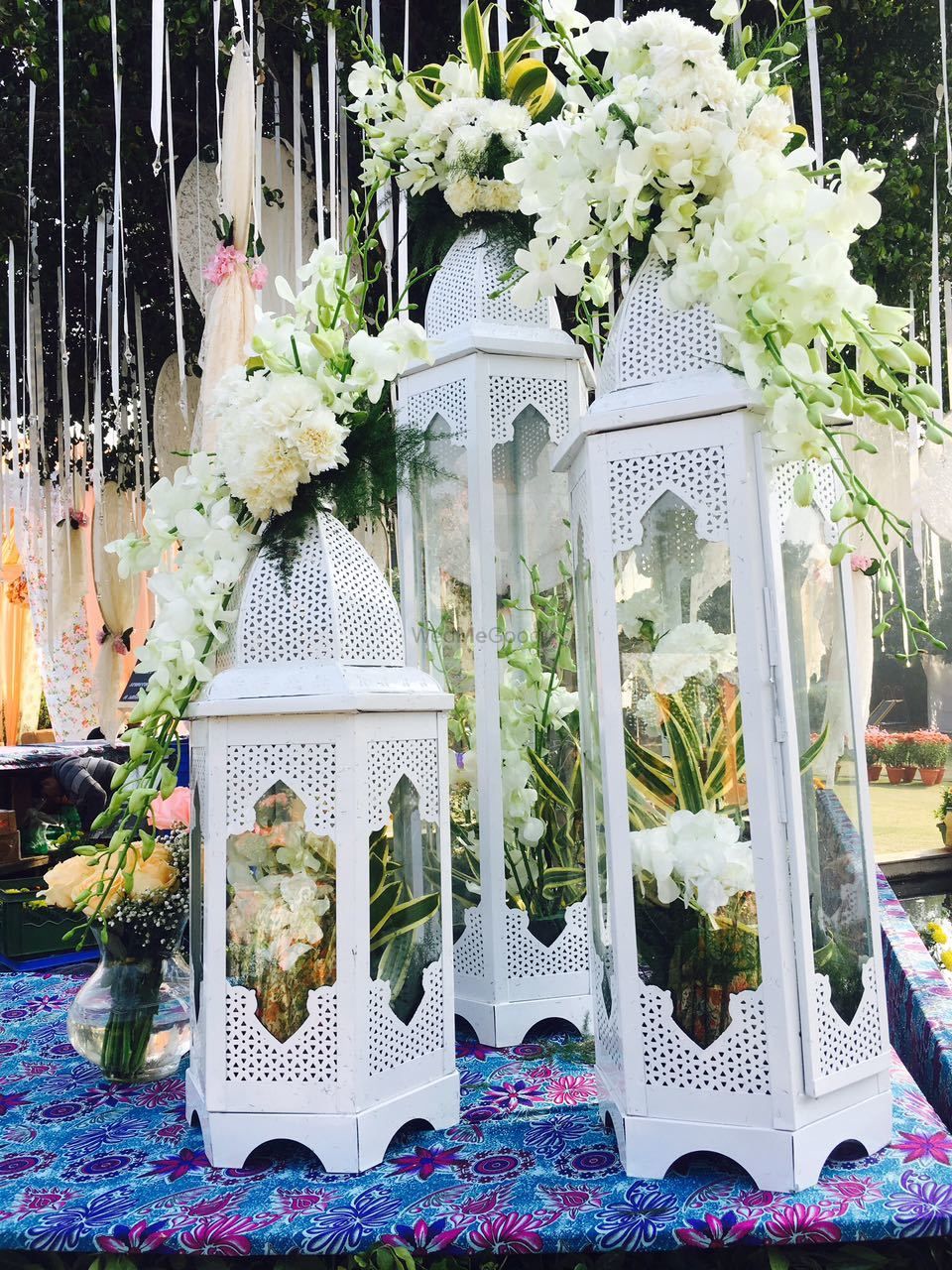 Photo of White floral decor elements