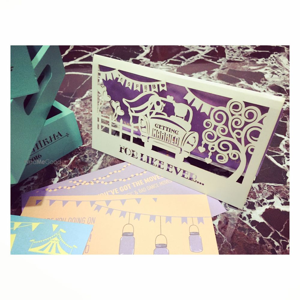 Photo of purple wedding card