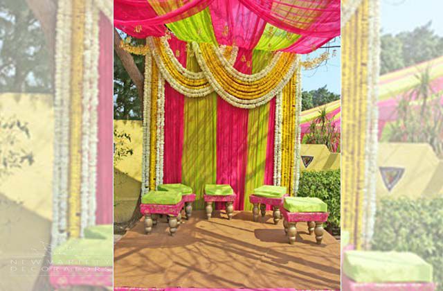 Photo of lime green and hot pink decor