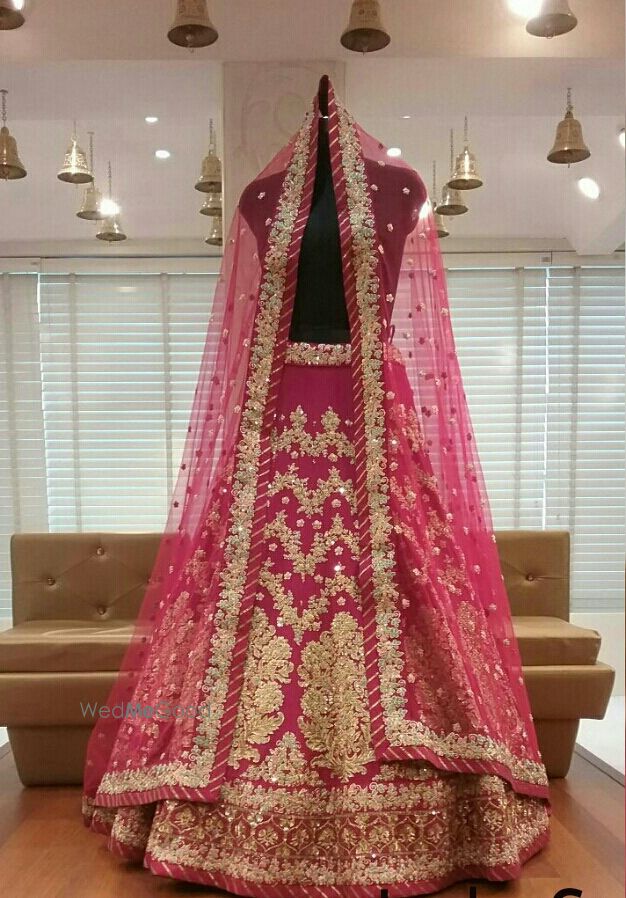 Photo of bright pink lehenga