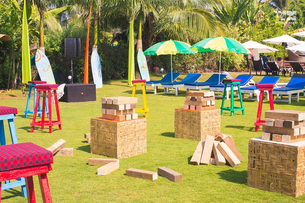 Photo of Fun activity giant jenga for destination weddings