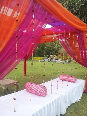 Photo of pink and orange drapes