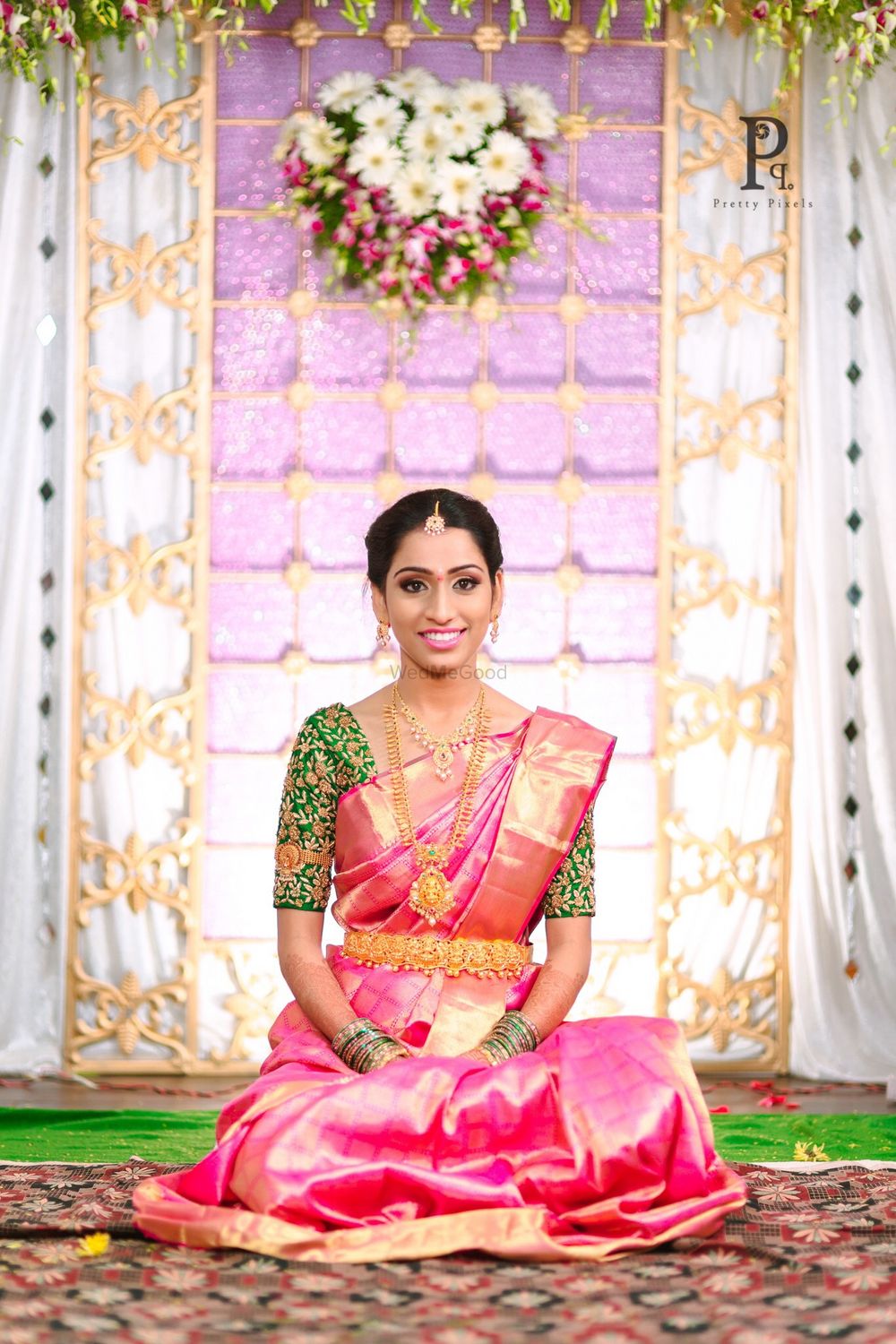 Photo of pink kanjivaram saree