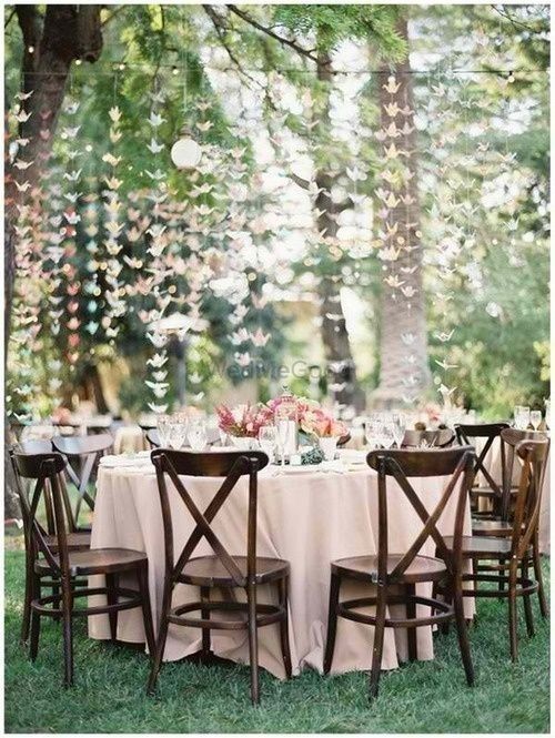 Photo of Engagement decor brunch idea with table setting and floral strings