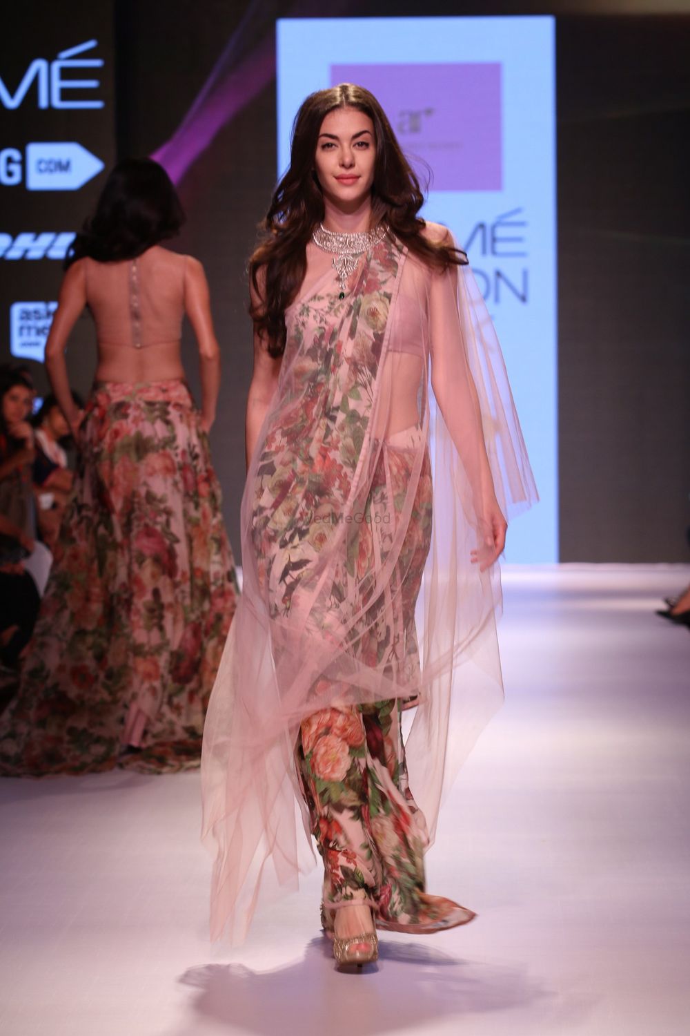 Photo of Draped floral print outfit by Anushree Reddy