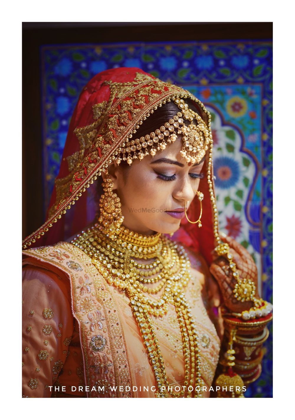 Photo of A beautiful bride at her wedding with amazing jewellery.