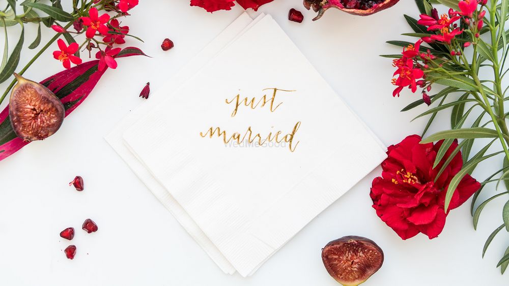 Photo of Customised napkins with just married