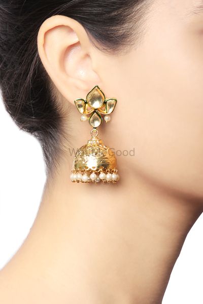 Photo of gold jhumkis