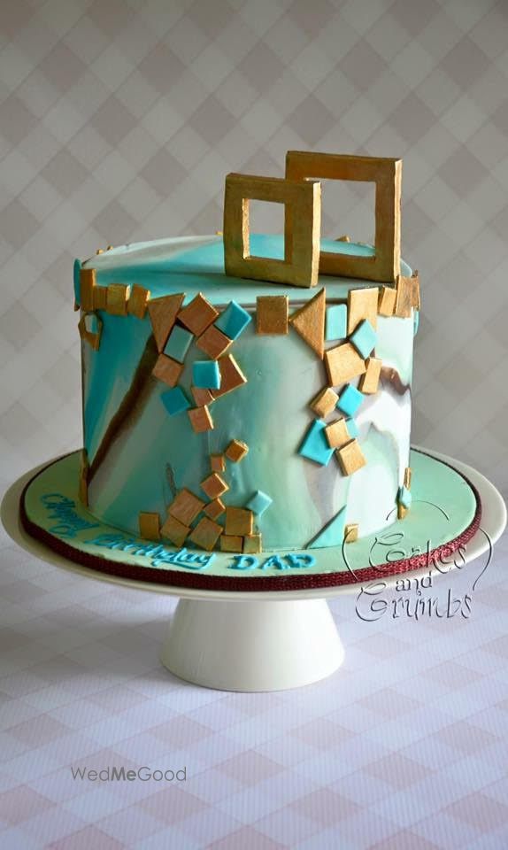 Photo of aqua blue wedding cake