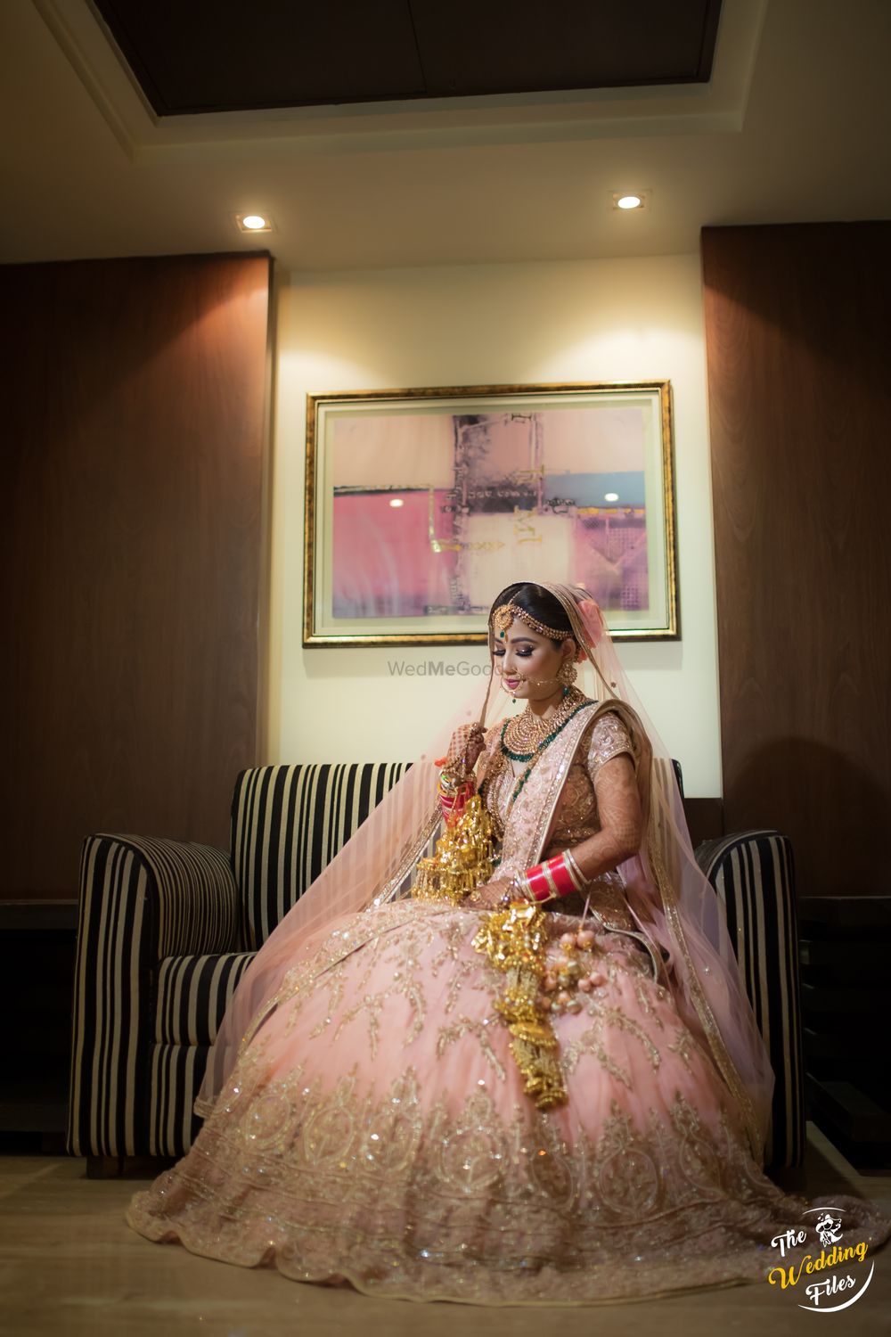 Photo of Bride in light pink lehenga pastel
