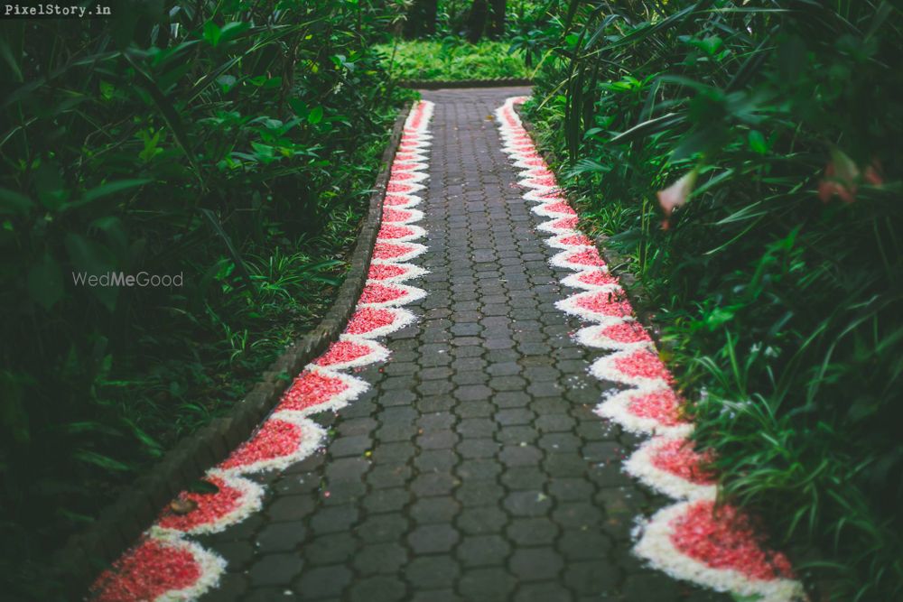 Photo of Destination wedding pathway decor