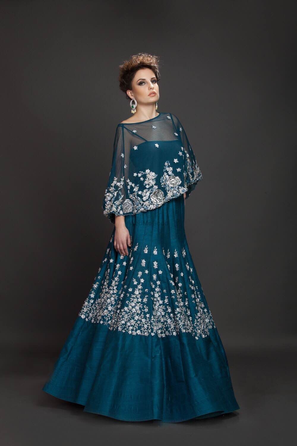 Photo of peacock blue gown