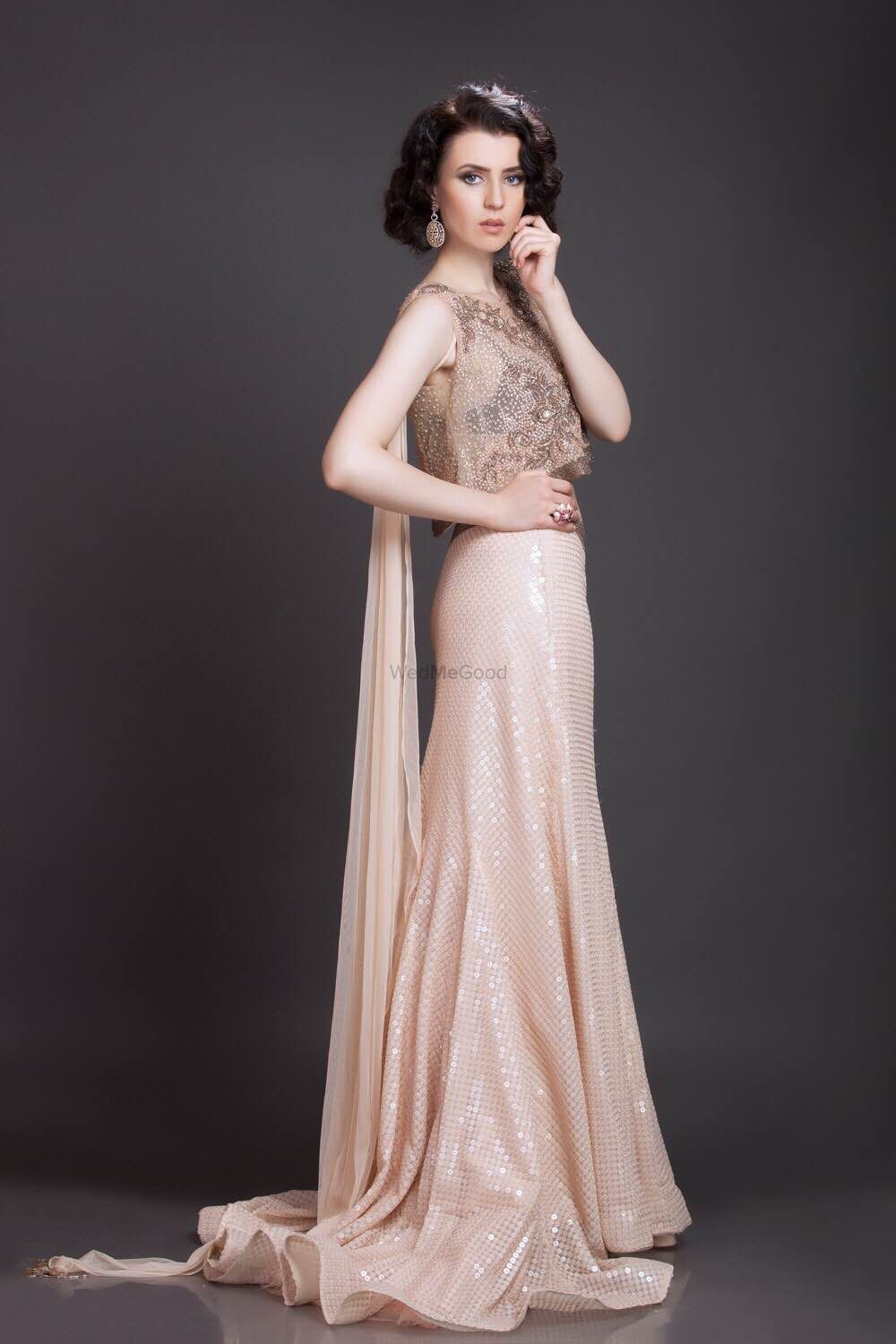 Photo of cream gold shimmer gown