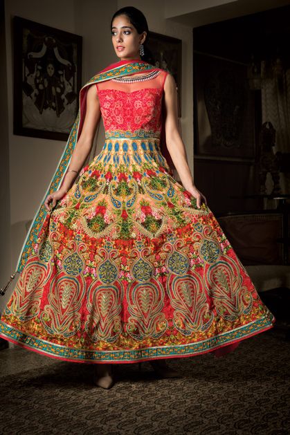 Photo of multicolored anarkali