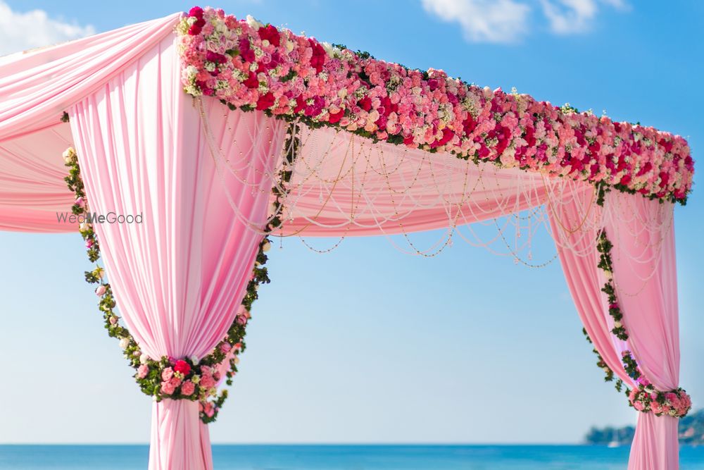 Photo of light pink mandap