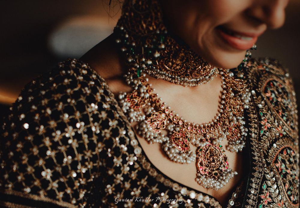 Photo of unique bridal temple jewellery necklace