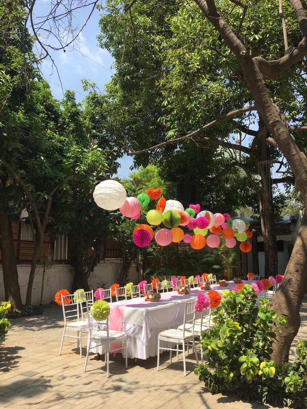 Photo of Colourful decor ideas for mehendi with paper lanterns