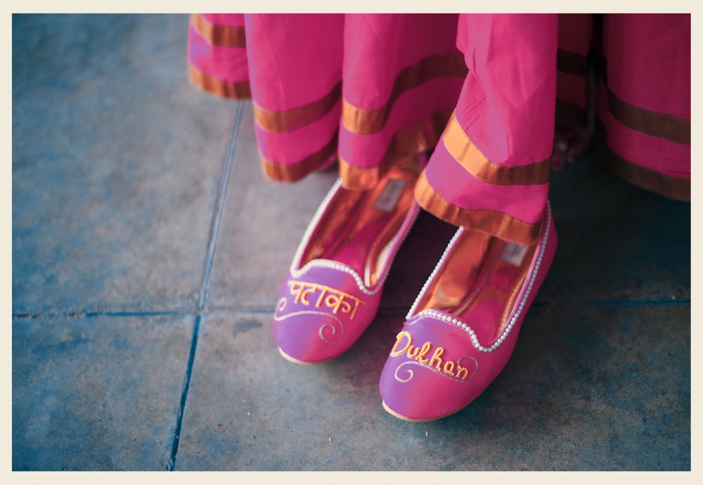 Photo of Quirky bridal shoes with pataka Fulham written