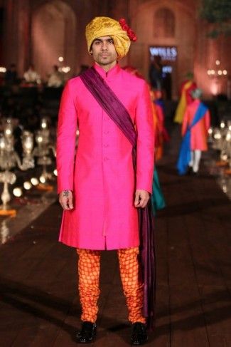 Photo of Rohit Bal hot pink and orange kurta