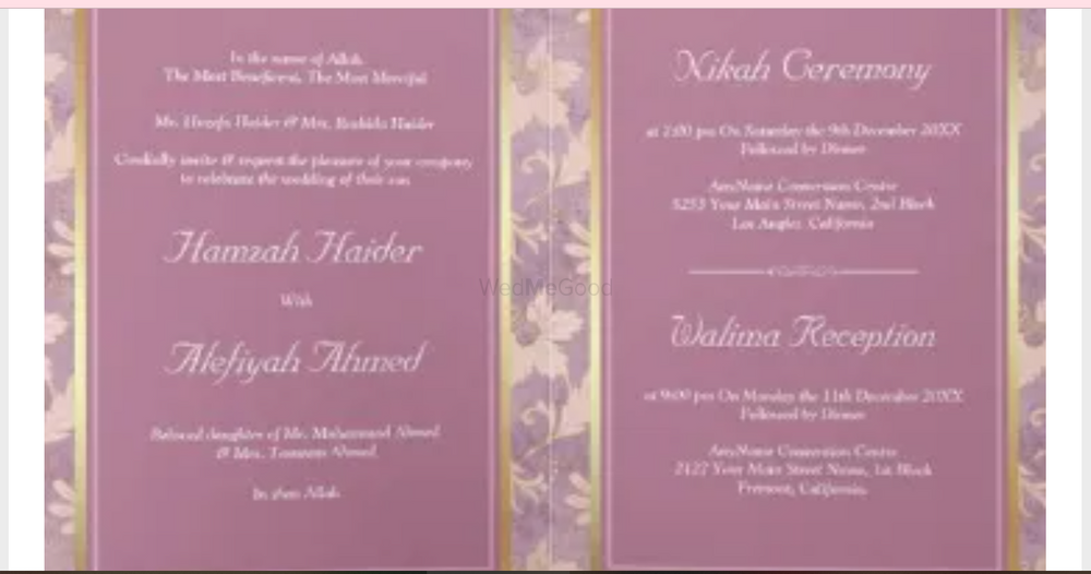 Muslim Wedding Invite