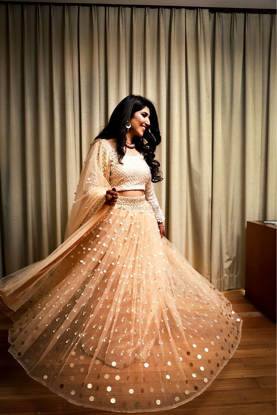 Photo of Sister of the bride or engagement lehenga with sequins