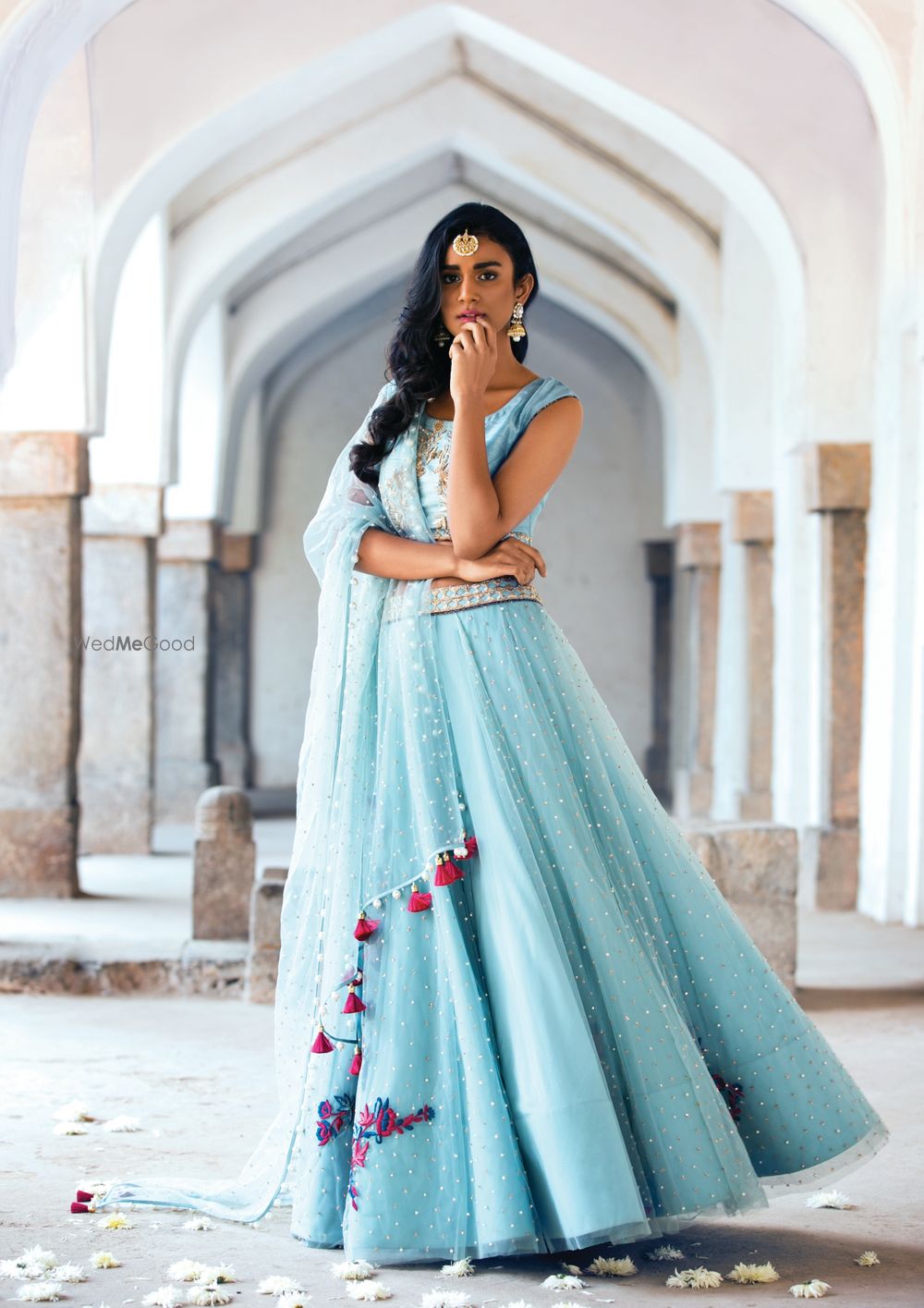 Photo of turquoise lehenga