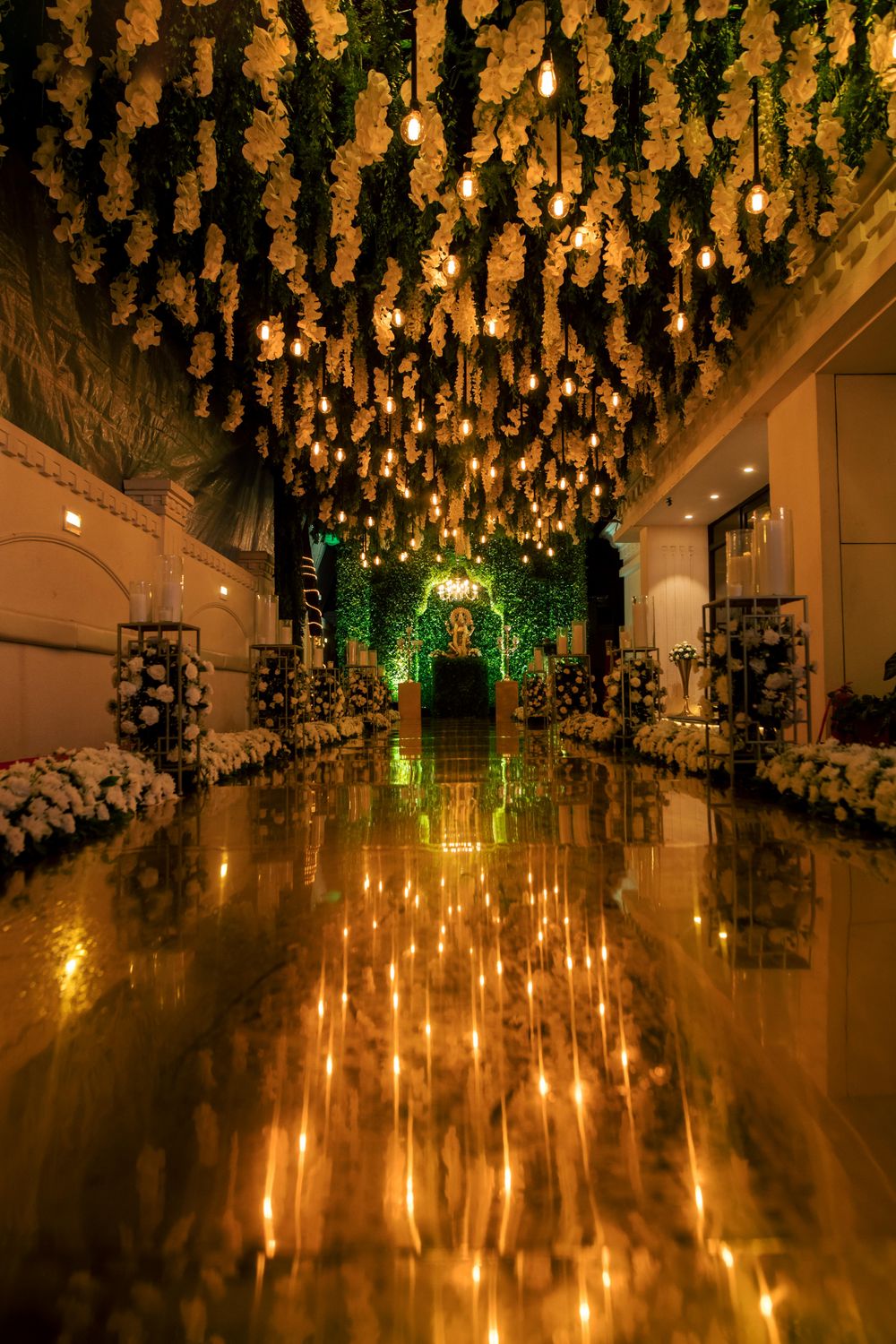 Photo of Hanging flower from the ceiling make for a beautiful entrance