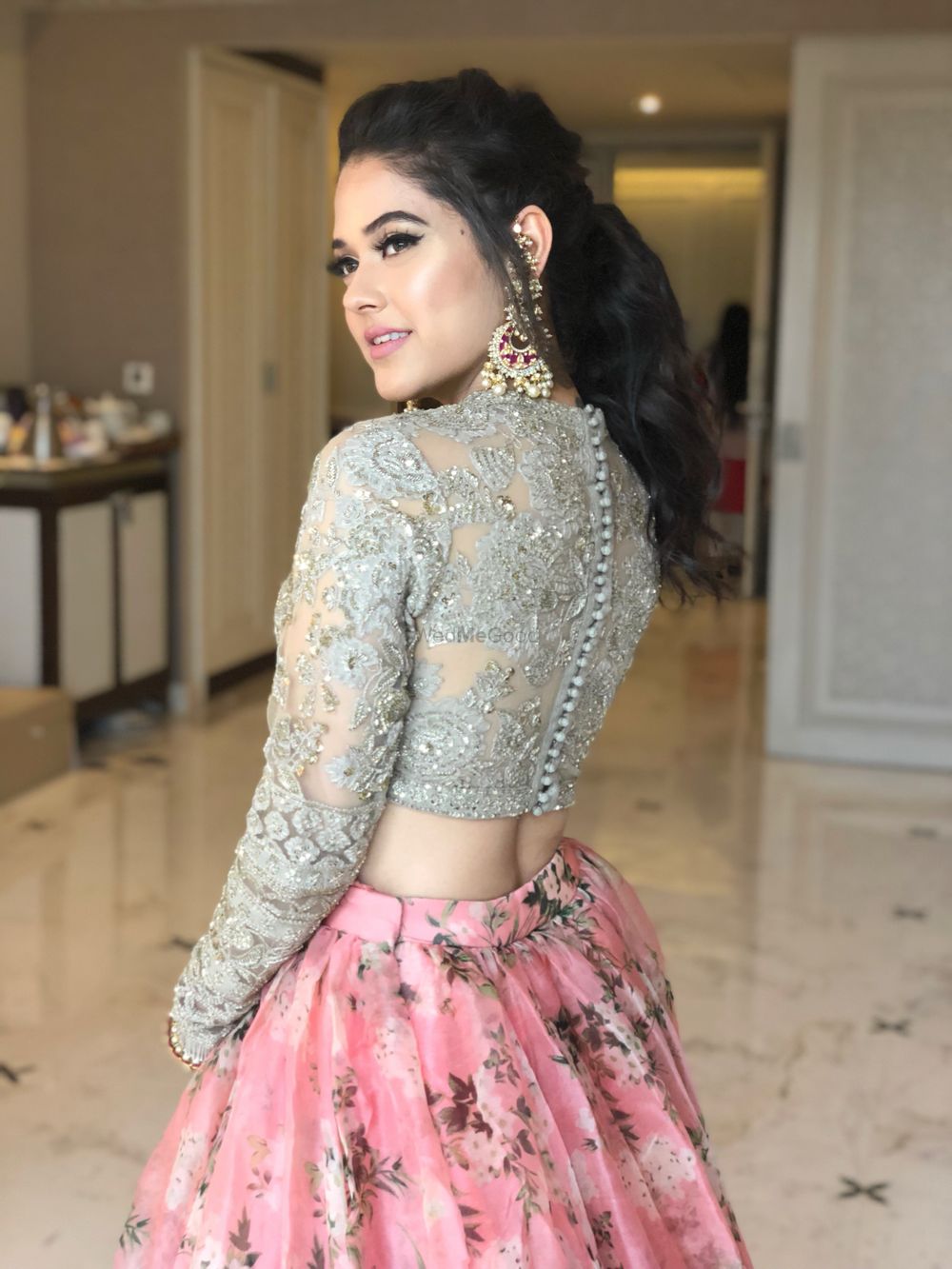 Photo of Sangeet hairstyle high ponytail
