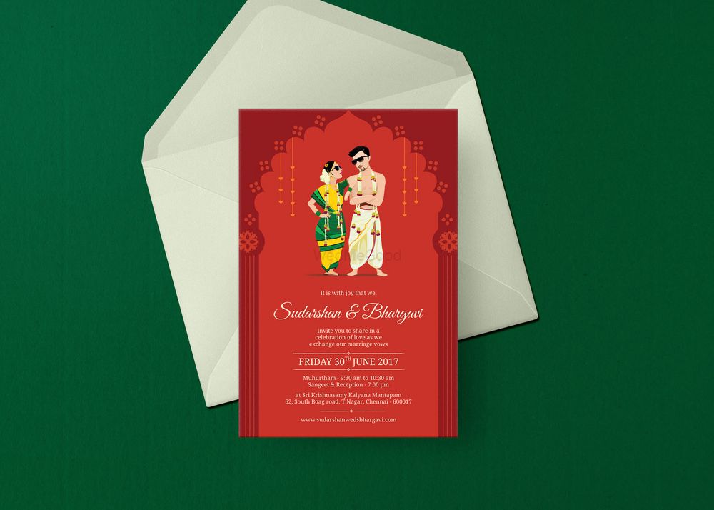 Photo of South indian wedding inviation card