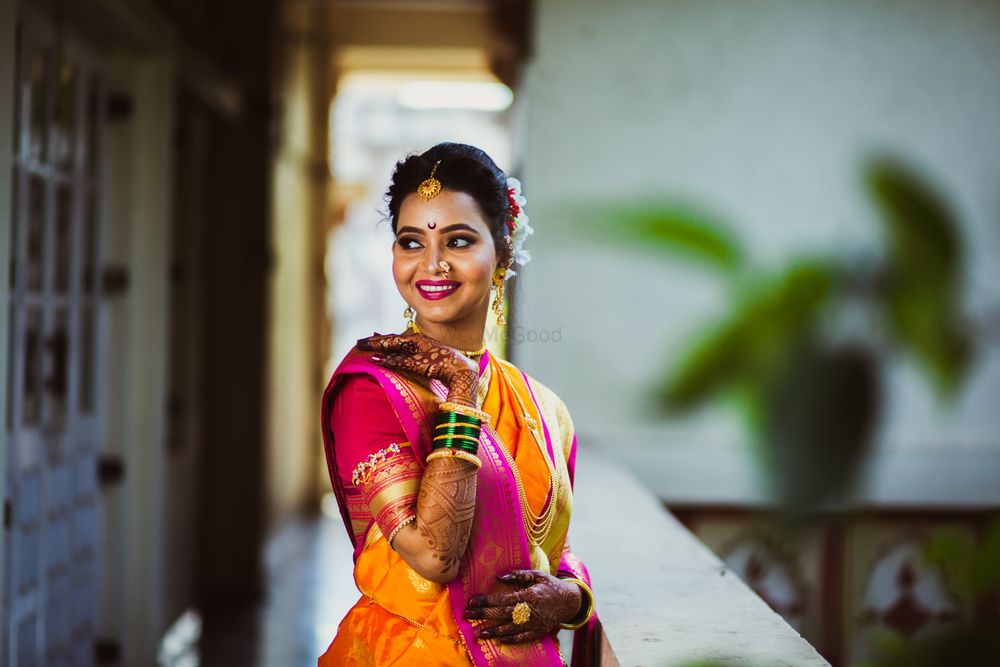 Photo of pretty maharashtrian bridal portrait