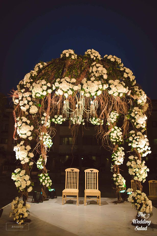 Photo of Dreamy fairytale mandap in white and green
