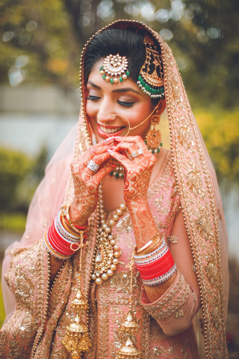 Photo of Sikh bride in peach Anarkali
