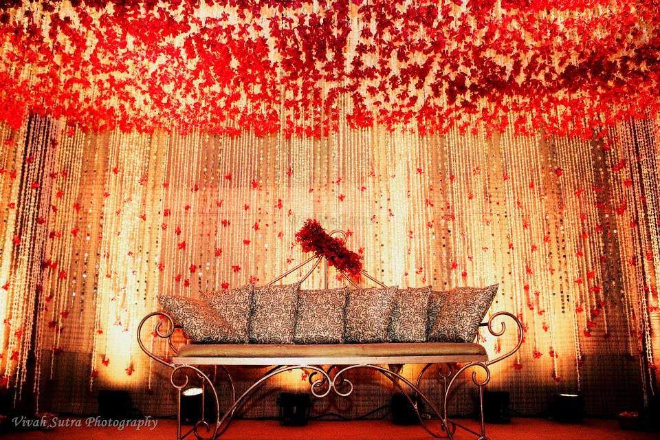 Photo of Red Themed Stage Decor