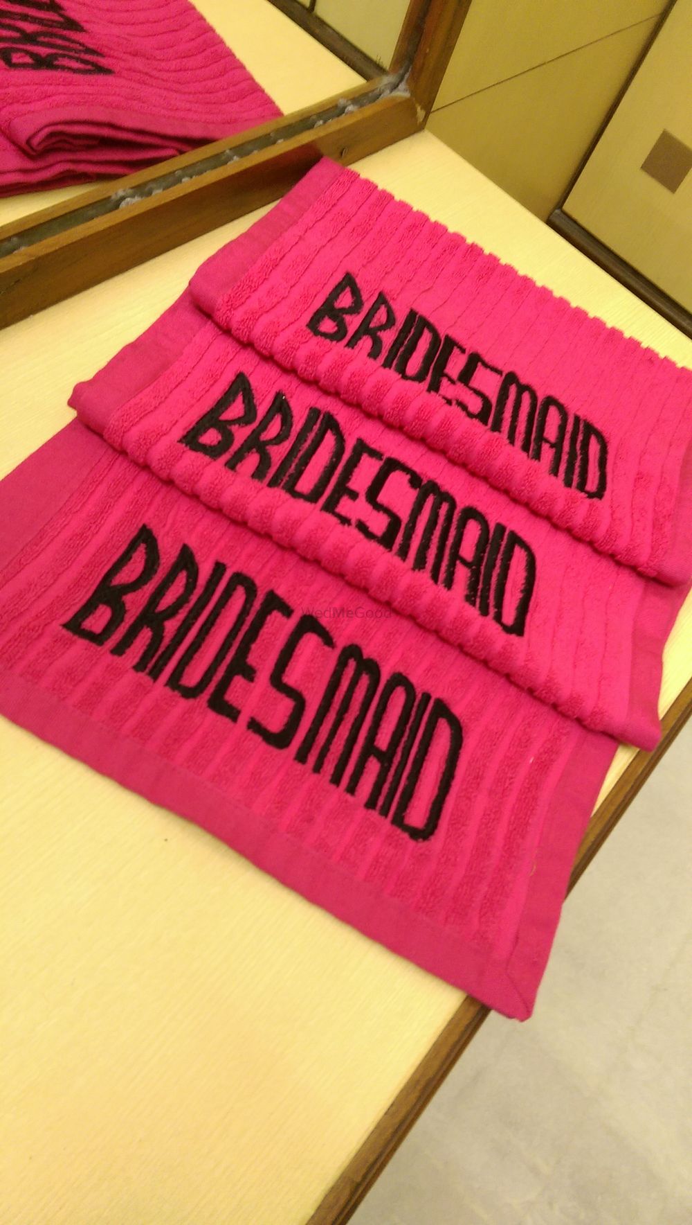 Photo of Bridesmaid towels for bachelorette party