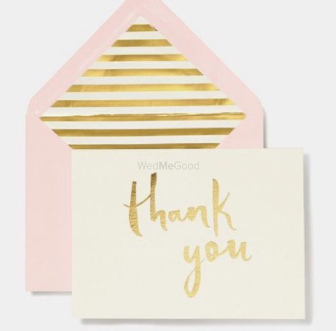 Photo of Thank you card with gold lettering