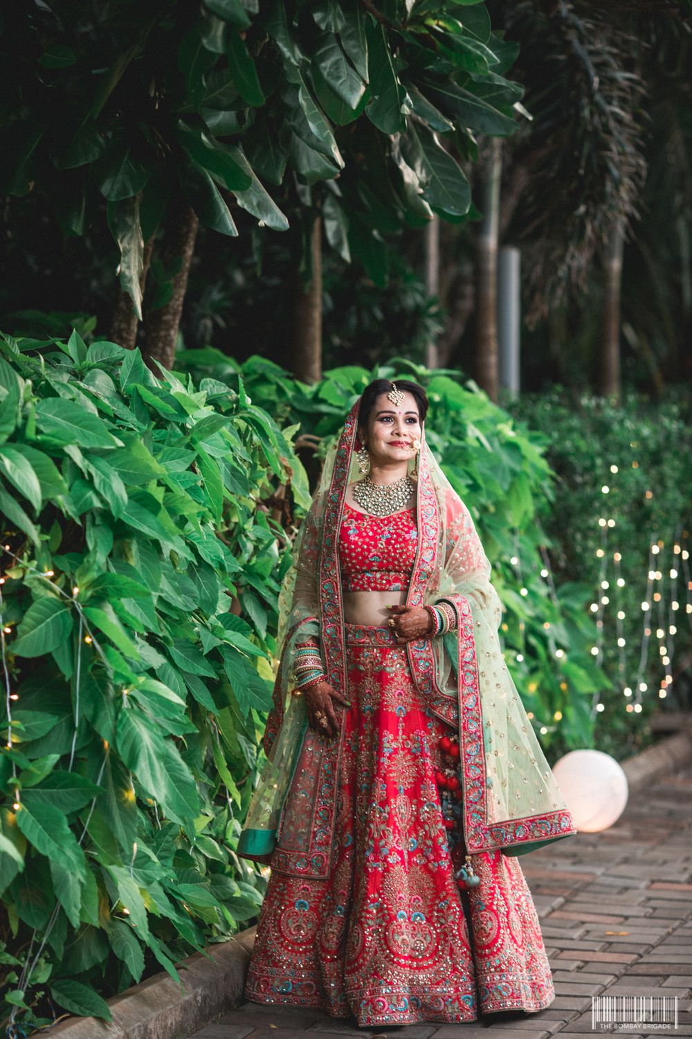 Photo of Stunning red bridal lehenga with floral embroidery for wedding