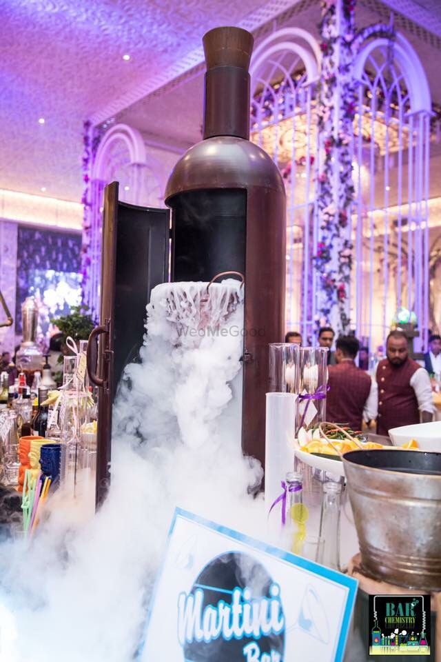 Photo of Bar decor with liquid nitrogen from a bottle