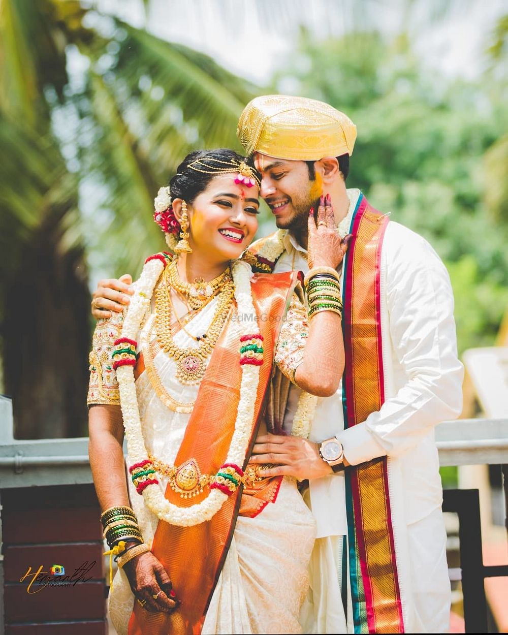 Photo of Candid shot of a South Indian couple.