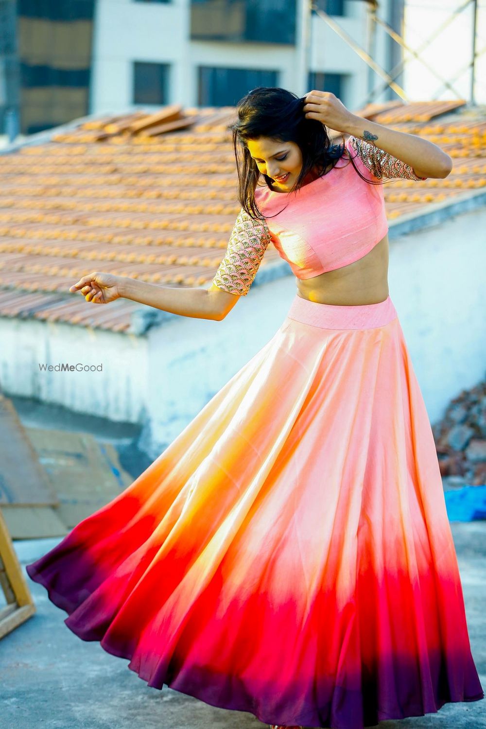 Photo of Shaded lehenga pink and purple