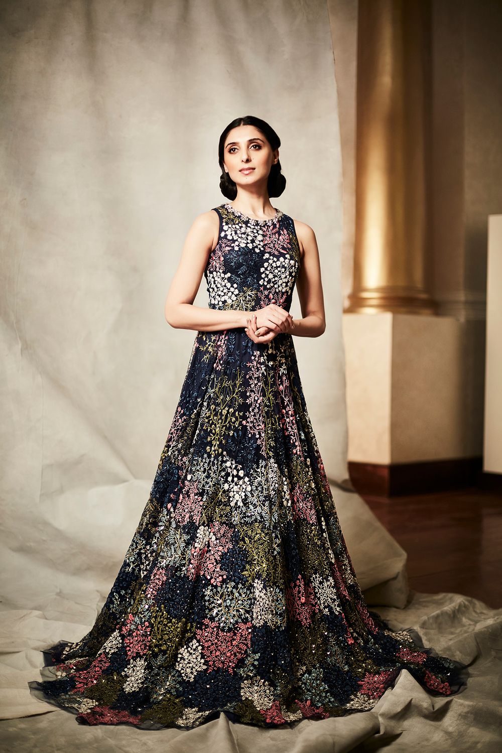 Photo of Navy blue varun bahl gown