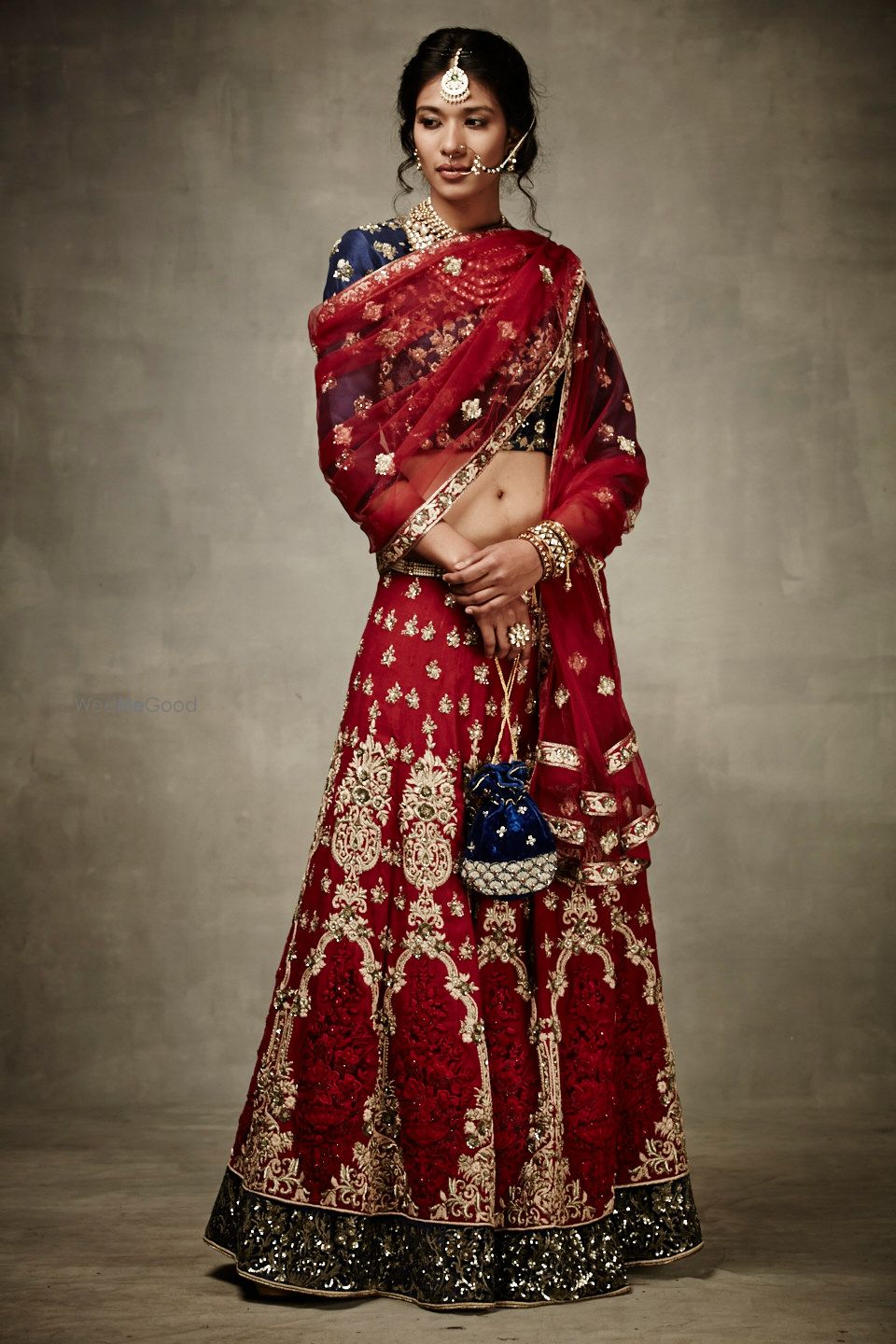 Bridal Lehenga Photo red dupatta