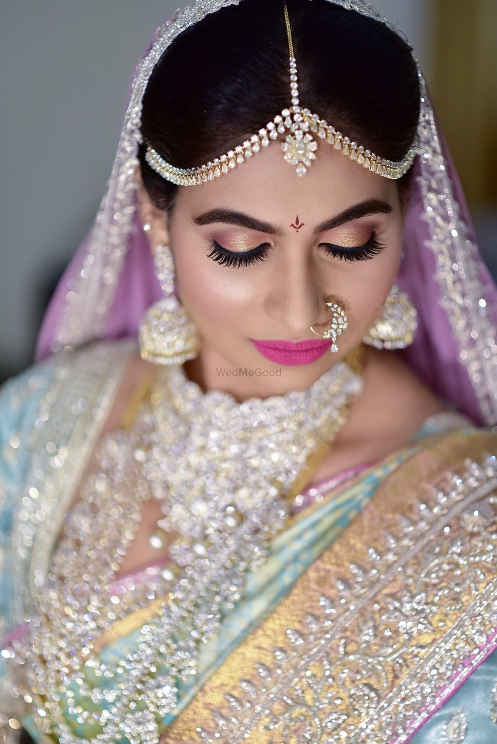 Photo of South indian bridal look with all diamond jewellery
